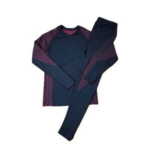Uniquebella burgundy & black base layer matching set M